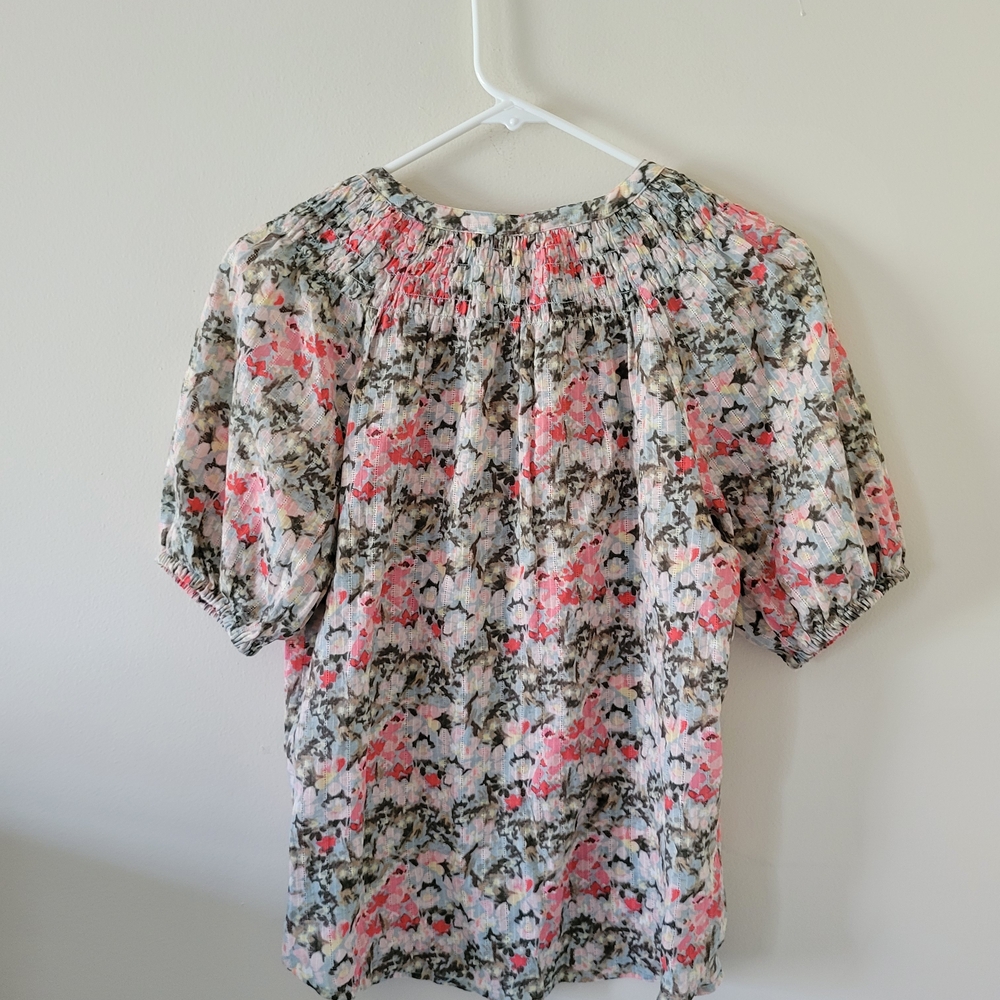 LOFT Multicolored Floral Patterned Blouse - Picture 4 of 6